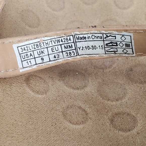 Vionic Lizbeth Sandals Women's 11 Tan Cork Gold Metallic Buckle T Strap Orthotic - Picture 10 of 10